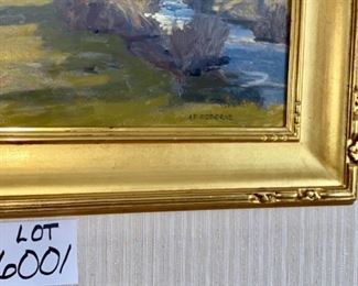 Lot 6001 $2,500.00 "Cows Coming Home" by listed artist John Phillip Osborne. Oil on Canvas with Gold Frame. We have two of Osborne's works for sale - his work is highly collectible. The owner paid over $5,000 for this piece, great size, this one will make an impact- 36" x 30"