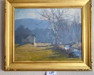 Lot 6001 $2,500.00 "Cows Coming Home" by listed artist John Phillip Osborne. Oil on Canvas with Gold Frame. We have two of Osborne's works for sale - his work is highly collectible. The owner paid over $5,000 for this piece, great size, this one will make an impact- 36" x 30"