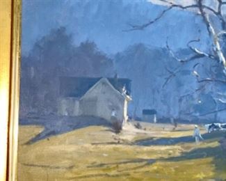 Lot 6001 $2,500.00 "Cows Coming Home" by listed artist John Phillip Osborne. Oil on Canvas with Gold Frame. We have two of Osborne's works for sale - his work is highly collectible. The owner paid over $5,000 for this piece, great size, this one will make an impact- 36" x 30"