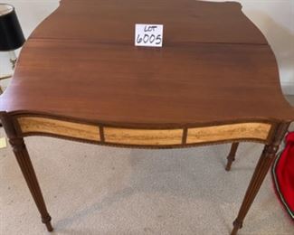 Lot 6005. $225.00. Drop Leaf Table, Perfect for Games, 36"w x 18.5" closed; 37" open, 28" tall, Terrific size that compacts when down.