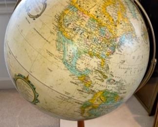 Lot 6006. $150.00. Beautiful Replogle 16" Diameter Globe World Classic Series - on a Stand, 36" Tall.
