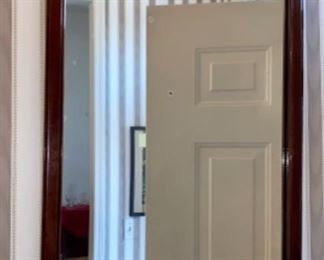 Lot 6009. $110.00. Elaborately carved Antique Mirror 19.5x37.5". So nice as a foyer mirror or in a bedroom!