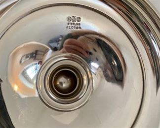 Lot 6011. $650.00. Amazing Antique Sterling Silver Bridal Basket - Filigree top, etched design base, and handle. The Basket part and base has a reticulated and an etched design 20x10" x 8" deep. Absolutely Stunning! Marked A10846, the mark could be Gorham. The piece weighs approximately 21 ounces. We are selling this for its aesthetic value, rather than simply melt-down.