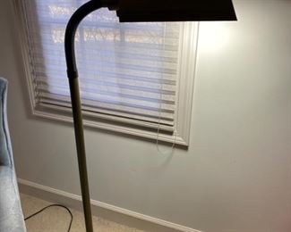 Lot 6012. $50.00. Balanced Spectrum Floor Lamp with gooseneck for reading; brass color 48"t x 12" light