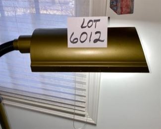 Lot 6012. $50.00. Balanced Spectrum Floor Lamp with gooseneck for reading; brass color 48"t x 12" light