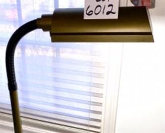 Lot 6012. $50.00. Balanced Spectrum Floor Lamp with gooseneck for reading; brass color 48"t x 12" light