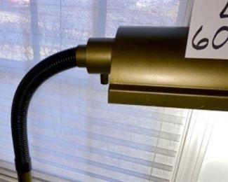 Lot 6012. $50.00. Balanced Spectrum Floor Lamp with gooseneck for reading; brass color 48"t x 12" light Great reading lamp.