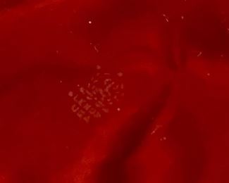 Lot 6018. $45.00 Etched glass martini pitcher - so MCM, Small Ice Bucket, 9"d x 6"t by Lenox USA a couple of small nicks, negligible, and a Decanter with a bubble body 8"t