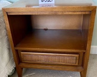 Lot 6021. $975.00. BUY THIS COOL BEDROOM SET! Vintage Century Furniture Bedroom Set, actual Mid-Century includes 9 Drawer Dresser (62"L x 19" d x 31" T), 5 Drawer High Boy, (44"t x 38"w x 19"d), 2-Side Night Tables, (22"w x 16"d x 23.5" t), 1 Mirror. There are two twin beds available, however, mattresses are old.