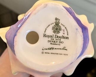 Lot 6020. $125.00. 4 Vintage Porcelain Figurines: F G Doughty Royal Worcester Fine Bone China, England, Grandmother's Dress #3081, Margaret HN 2397 Royal Doulton, 8" tall, from 1981, Boy From Williamsburg Royal Doulton RK2183, and Dinky Do #1678. Vintage Figurines.