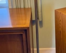 Lot 6026 $75.00. Vintage Brass Swing Arm Floor Lamp with Shade. - 60"Tall - Great Light, Where you want it!