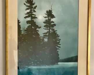 Lot 6029. $3,000.00. Original Watercolor by Allen Blagden entitled "Winter Moon" 30x 37.5"t. with an i.d. tag on back. The owner paid $6,000 for this beauty. 29x22"