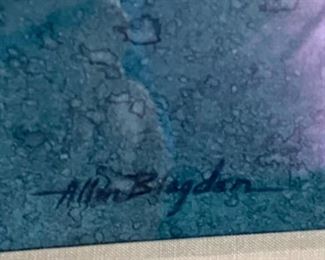 Lot 6029. $3,000.00. Original Watercolor by Allen Blagden entitled "Winter Moon" 30x 37.5"t. with an i.d. tag on back. The owner paid $6,000 for this beauty. 29x22"