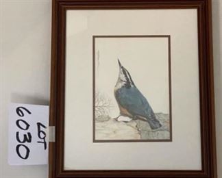 Lot 6030. $495.00. Richard Mueller's Colored Pencil Original of a Red-Breasted Nuthatch 13..5 x 11.5". Mueller does nearly all his work in colored pencils - pretty amazing, isn't it?
