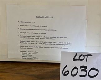 Lot 6030. $495.00. Richard Mueller's Colored Pencil Original of a Red-Breasted Nuthatch 13..5 x 11.5". Mueller does nearly all his work in colored pencils - pretty amazing, isn't it?