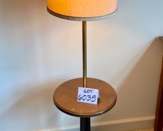 Lot 6035. $45.00 Vintage Floor Lamp/Table 49" Tall. MCM Table Lamp Needs TLC Brass Lamp Pole - Love the mid century lines and style!