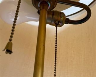 Lot 6035. $45.00 Vintage Floor Lamp/Table 49" Tall. MCM Table Lamp Needs TLC Brass Lamp Pole - Love the mid century lines and style!