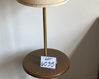 Lot 6035. $45.00 Vintage Floor Lamp/Table 49" Tall. MCM Table Lamp Needs TLC Brass Lamp Pole.