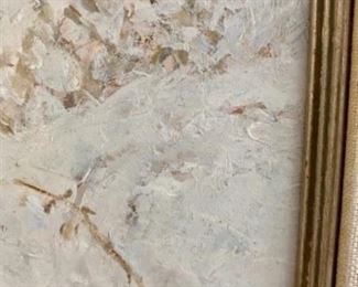 Lot 6042. $550.00. "Hushed Silence" 1990 by Lee Stroncek, a renowned nature artist. He was featured on the 1987 LL Bean catalog cover! 19"w x 16"h