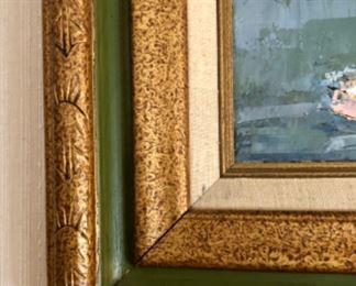 Lot 6079. $150.00. Putty/Painting Knife-Applied Acrylic on Canvas - No Signature "Sailing" image 15,5x12"tall - framed 24" x 20.5" , At any rate, this painting will make you want to get to the sea soon! Check out this cool frame, too!