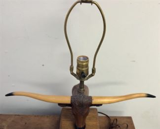 Lot 6089. $200.00. Very collectible A. Brandt Ranch Oak Longhorn Steer Lamp on a ranch oak base - so cute. This collectible lamp sold for $650 with a shade that wasn't even original to the lamp! Very cool lamp for all Cowboys, young & old!