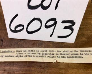 Lot 6093. $1,200.00. Original Oil landscape by Antoine Loran, Born in Paris, 1922. 46x26" framed, 39x19.5" image. I adore this painting! This will be as close as I ever get to Paree, so no wonder why it's so appealing, MON DIEU!!