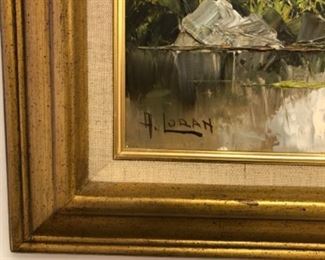 Lot 6093. $1,200.00. Original Oil landscape by Antoine Loran, Born in Paris, 1922. 46x26" framed, 39x19.5" image. I adore this painting! This will be as close as I ever get to Paree, so no wonder why it's so appealing, MON DIEU!!