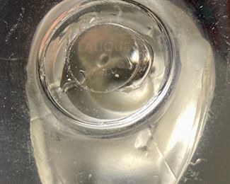 Lot 6096. $75.00. Lalique "Pinson" pin/ring dish with a frosted bird on a pedestal with a clear glass tray.