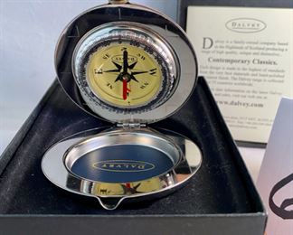 Lot 6107. $40.00. Dalvey "Scotland" Pocket Compass Monogramed Classic Oak leaf AK and Sharper Image 8x25-BAK 4 Compass Binoculars