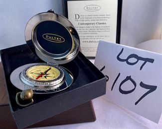 Lot 6107. $40.00. Dalvey "Scotland" Pocket Compass Monogramed Classic Oak leaf AK and Sharper Image 8x25-BAK 4 Compass Binoculars