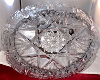 Lot 6108. $25.00. Lead Crystal Handled Basket, perfect for display or holding fruit, flowers, etc. So pretty! 9.5"t x 9"w x 8"d. I bet if you looked at Pinterest you could find a hundred ways to use and/or decorate this bowl!!