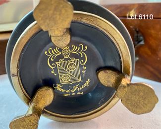 Lot 6110 $80.00. What a Lot! Beautifully Crafted Jeffrey Seaton Wood Design "Mountain Lilac Burl" Wooden Box 5.5" W 3" D x 2.75 H; Esprit Table Lighter 3.5" W x 2.5" with Advertising; Footed Pen Holder with World Map "Yaco di Firenze" Made in Italy, 3.5" x 3" Diam.