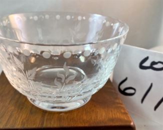 Lot 6111 $150.00. William Yeoward 4.5" x 2.75 H Signed Fern Pattern Candy Dish Retails at Scully and Scully for $325.00