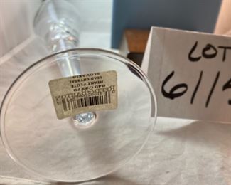 Lot 6115 $50.00 Reed & Barton 2 Toasting Champagne Crystal Flutes 10.75" + Heart Flutes Lead Crystal made in Slovakia, in Box, Sold at Neiman Marcus.