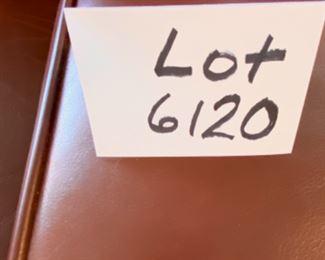 Lot 6120. $450. Leather Club Chair with Ottoman. Plush Brown Buttery Leather; no branding. Easily could be your favorite piece of furniture in your home - it is remarkably comfortable. I forecast a number of naps will take place in this super chair - nice wide arms, so you can work on your laptop or hold your toddler and read him or her a book without being squished. Don't be put off by the wrinkle on the back of the chair - it does not readily show in person and when I say this is NICE, I mean it. "34.5"" back, seat 18""h, arm 2 arm 40"", depth 36"".
depth of seat 23"", width of seat 21""w. Ottoman 24""sq, 17""h"