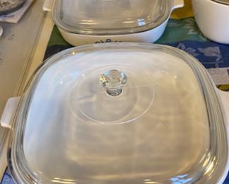 Lot 6124. $30.00. 3 Corning Ware blue cornflower pieces in various sizes. w/4 lids. 1)10". 2)9". 3)2.5"qt. There is no substitute for Corning Ware in the Microwave!