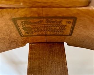 Lot 6141. $75.00 Fitwell Valet by C.Birnbaum Ltd. w/driftwood handled shoe horn that connects on a brass hook. Needs one more screw and wing to even it out.