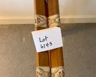 Lot 6143. $35.00 Vintage luggage rack with embroidered ribbon braces.