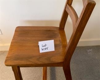 Lot 6145. $40.00 Sturdy wood side/desk chair.