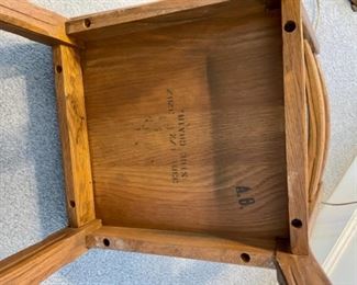 Lot 6145. $40.00 Sturdy wood side/desk chair.