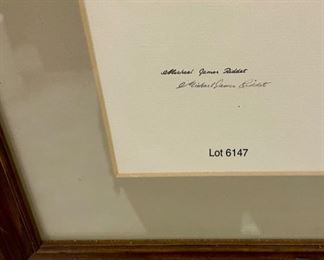 Lot 6147. $95.00. Michael James Riddet Hand-signed cardinal lithograph. Michael Riddet is a nationally known nature artist.