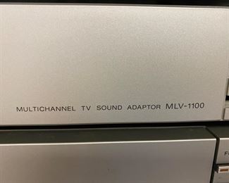 Lot 6150. Vintage Sony Component System. Sony Turn Table PS-FL1. Sony Betamax BL2710. TV Tuner VTX-1000R. TV Sound Adapter MLV100. Sony Stereo Receiver STR-VX750. Sony Stereo Cassette Deck TC-V7. Sony SS-X10A Speaker. and remote controls. (We do have the Sony Trinitron TV as well!)