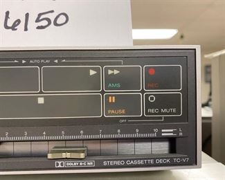 Lot 6150. Vintage Sony Component System. Sony Turn Table PS-FL1. Sony Betamax BL2710. TV Tuner VTX-1000R. TV Sound Adapter MLV100. Sony Stereo Receiver STR-VX750. Sony Stereo Cassette Deck TC-V7. Sony SS-X10A Speaker. and remote controls. (We do have the Sony Trinitron TV as well!)