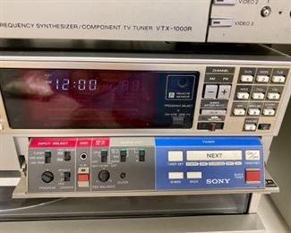 Lot 6150. $500.00. Complete Vintage Sony Component System. Sony Turn Table PS-FL1. Sony Betamax BL2710. TV Tuner VTX-1000R. TV Sound Adapter MLV100. Sony Stereo Receiver STR-VX750. Sony Stereo Cassette Deck TC-V7. Sony SS-X10A Speaker. and remote controls. (We do have the Sony Trinitron TV as well!)