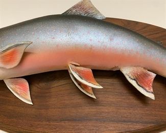 Lot 6181 $125.00. Awesome Wild Salmon Taxidermy. Originally caught in Alaska, 1982 (see pic) 22" Long When Taxidermy was really taxidermy! Think of the fish stories you could have with this! Picture not included but is here for provenance!