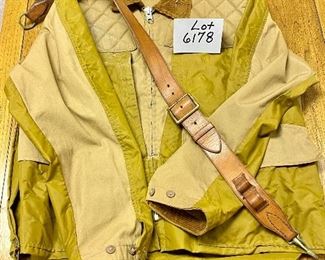 Lot 6178. $50.00. Vintage Abercrombie and Fitch Hunting Rain Coat c. 1961. plus Leather Ammo Belt Size L. Not your kids Abercrombie & Fitch ;-)