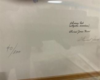 Lot 6174 $95.00. Snowy Owl by well-known nature artist Michael James Riddet (b. 1947), Pencil Signed and Numbered 33.5" H x 27.5" W