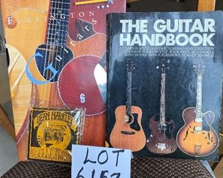 Lot 6157. $24.00 "The Guitar Book" by Ralph Denyer, and Ferrington "Guitars" Extremely Cool Guitar book, and Dean Markley Electric Guitar Strings 2nd, rth and 5th.