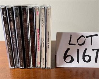 Lot 6167. $22.00. 8 CDs, Bud Powell in Paris, Dave McKenna Solo Piano, Andre Previn & Thomas Stevens, Ron Johnson- Remembering Tomorrow, Duke Ellington (2 cd set) Live at the Blue Note, Steve Allen- Plays Jazz Tonight, Art Tatum- I got rhythm