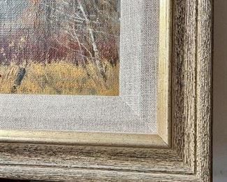 Lot 6043. $225.00. Original Oil on board, Snow Capped Mountains & Prairie. by Nathan Eversman "Warm Day" 17"w x 14"h